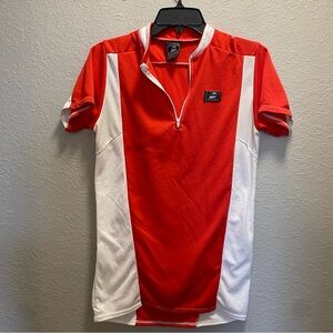 Performance Men's Red & White Short-Sleeve cycling Shirt. Size M